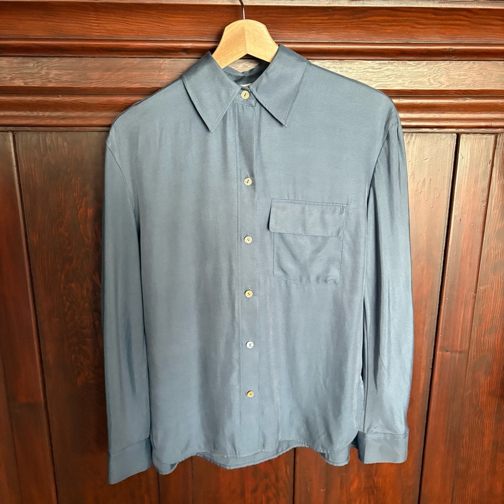 Vince Relaxed Blouse in Blue